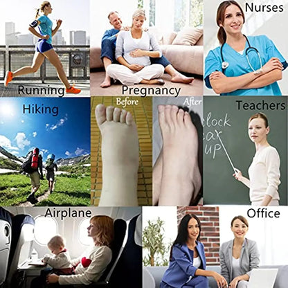 6 Pairs 5XL Compression Socks Wide Calf Women Men Support Stockings Reduces Swelling Pain Nurses Running Pregnant Travel Flight